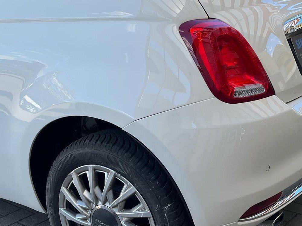 Fiat 500C nach der Unfallinstandsetzung am Heck